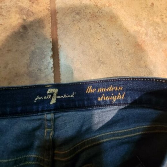 7 for all Mankind Women's Size 27 L24 Low Rise The Modern Straight Blue Jeans - Picture 2 of 9